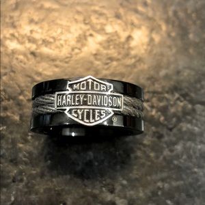 Harley Davidson Black Wire Band Ring